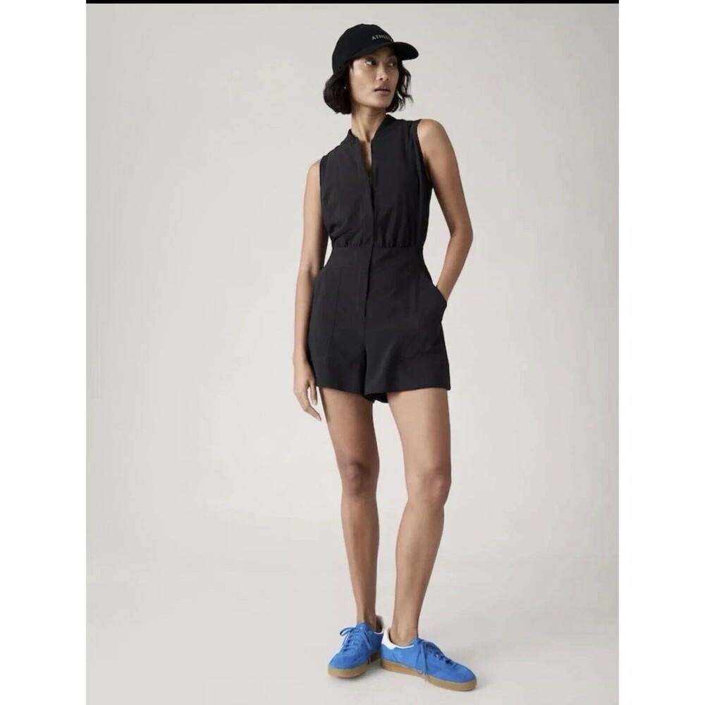 Athleta Brooklyn Utility Romper JUMPER Black SIZE 14T 14 Tall